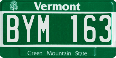 VT license plate BYM163