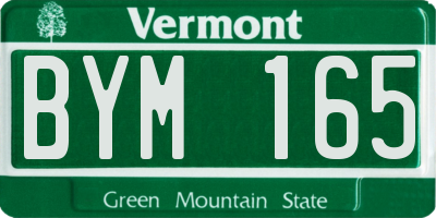 VT license plate BYM165