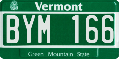 VT license plate BYM166