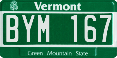 VT license plate BYM167