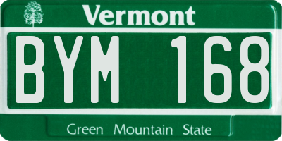 VT license plate BYM168