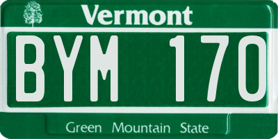 VT license plate BYM170
