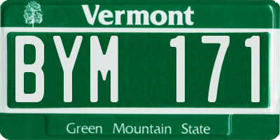VT license plate BYM171