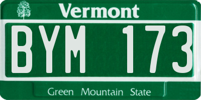 VT license plate BYM173