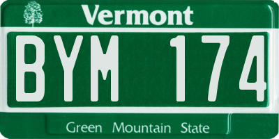 VT license plate BYM174