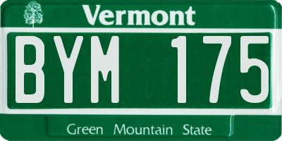 VT license plate BYM175