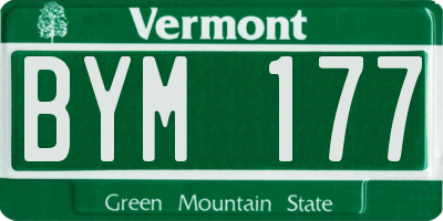 VT license plate BYM177