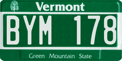 VT license plate BYM178