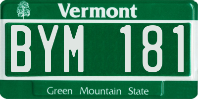 VT license plate BYM181