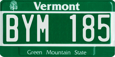 VT license plate BYM185