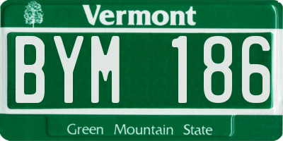 VT license plate BYM186