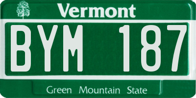 VT license plate BYM187