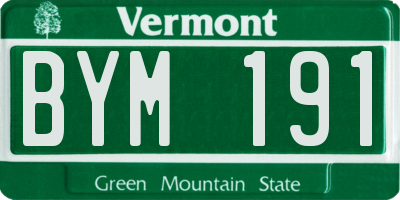 VT license plate BYM191