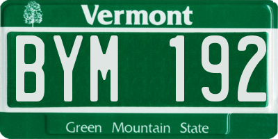 VT license plate BYM192