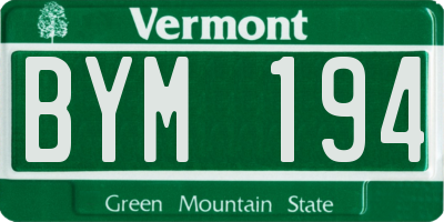 VT license plate BYM194