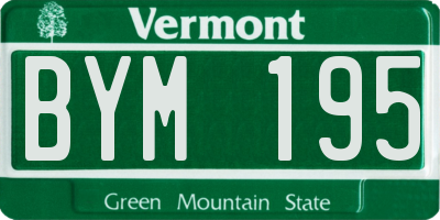 VT license plate BYM195
