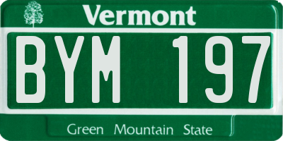 VT license plate BYM197