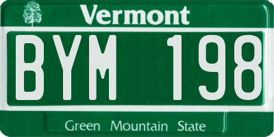 VT license plate BYM198
