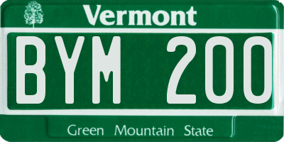 VT license plate BYM200