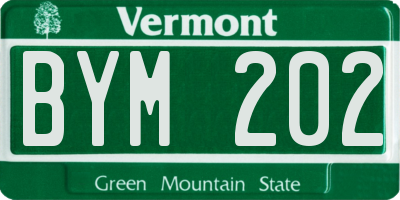 VT license plate BYM202