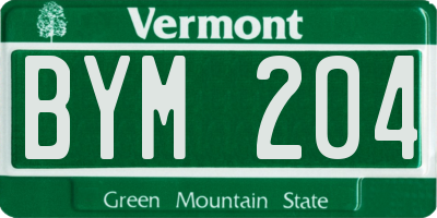 VT license plate BYM204