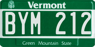 VT license plate BYM212