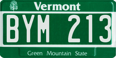 VT license plate BYM213