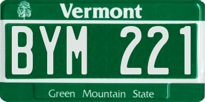 VT license plate BYM221