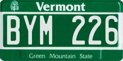 VT license plate BYM226