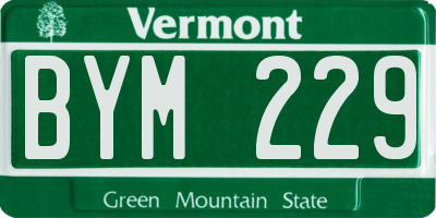 VT license plate BYM229