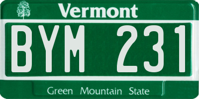 VT license plate BYM231