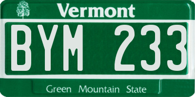 VT license plate BYM233