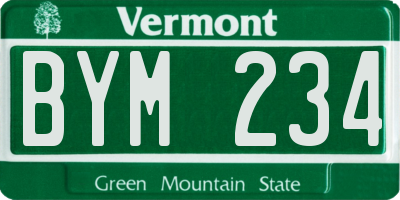 VT license plate BYM234