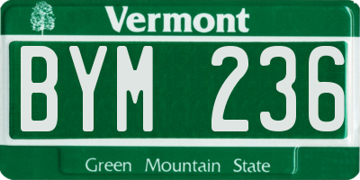 VT license plate BYM236
