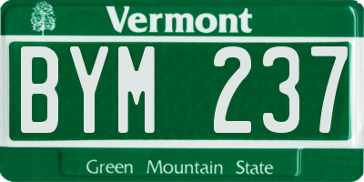 VT license plate BYM237