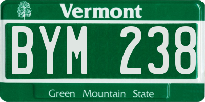 VT license plate BYM238