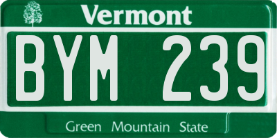VT license plate BYM239