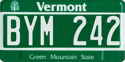 VT license plate BYM242