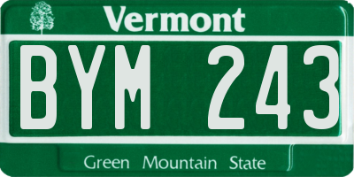 VT license plate BYM243