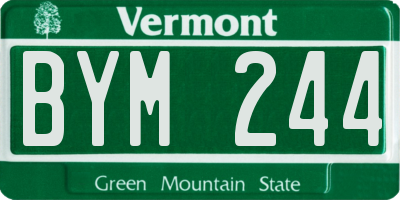 VT license plate BYM244