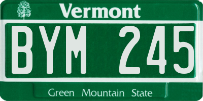 VT license plate BYM245