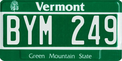 VT license plate BYM249