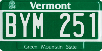 VT license plate BYM251