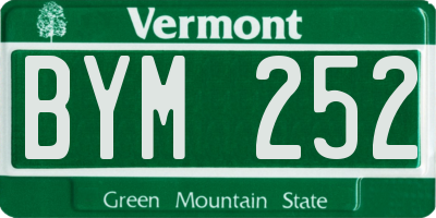 VT license plate BYM252
