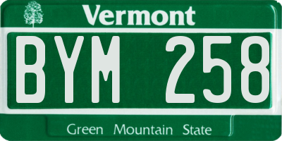 VT license plate BYM258