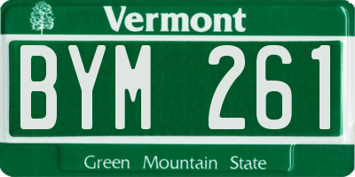 VT license plate BYM261