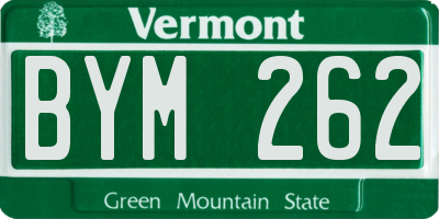 VT license plate BYM262