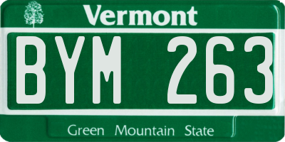 VT license plate BYM263