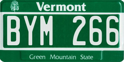 VT license plate BYM266