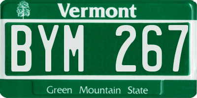 VT license plate BYM267